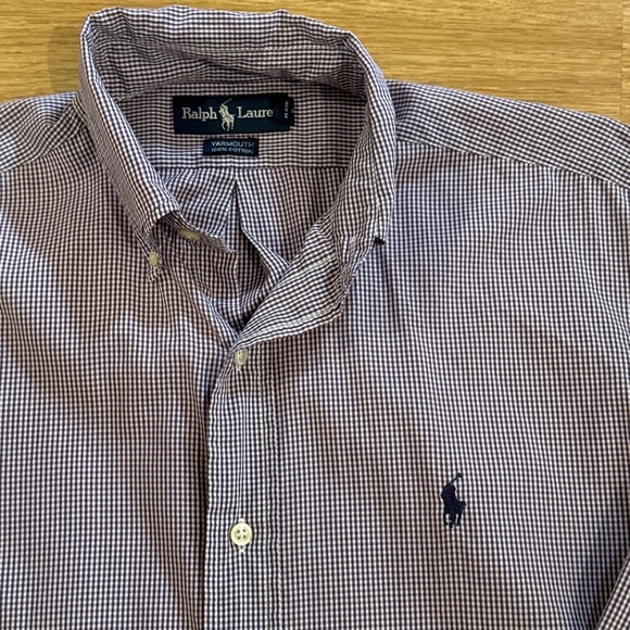 Ralph Lauren Other - Ralph Lauren Dress Shirt Mens Size 15 32/33 Yarmouth Purple/White Gingham Plaid